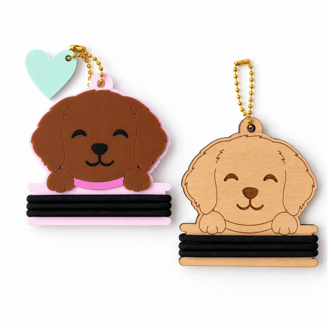 Personalized Dog Hair Tie Holder with Initial Charm
