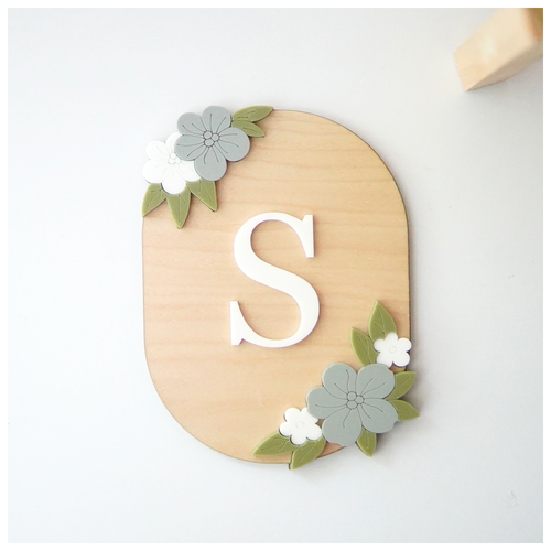 Personalized Hydrangea Monogram Sign