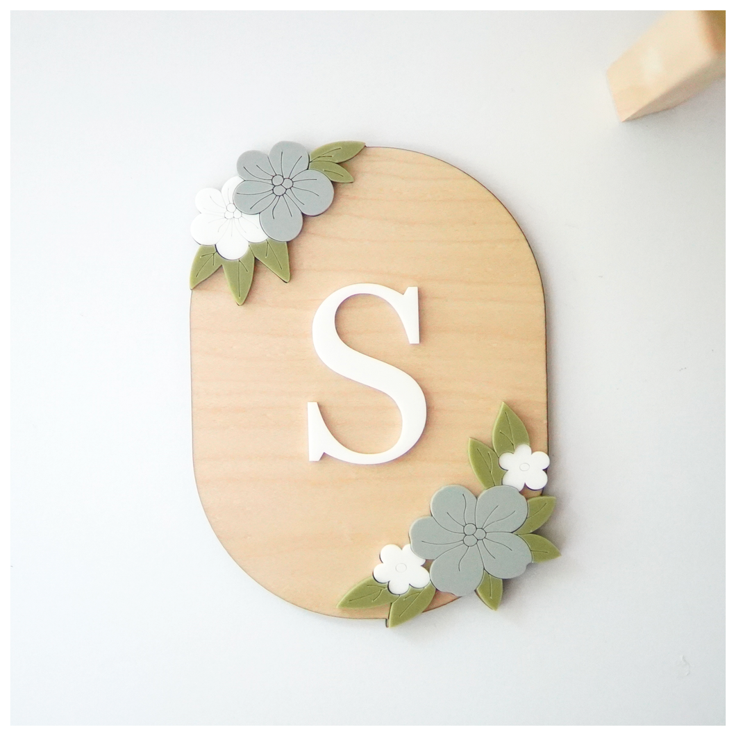 Personalized Hydrangea Monogram Sign