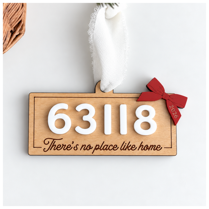 Personalized ZIP Code Home Ornament | There's No Place Like Home Christmas Ornament | Custom Hometown Gift