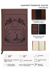Christmas on the Outer Banks Journal | Engraved Leatherette Notebook | Refillable Coastal Christmas Gift