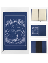 Christmas on the Outer Banks Journal | Engraved Leatherette Notebook | Refillable Coastal Christmas Gift