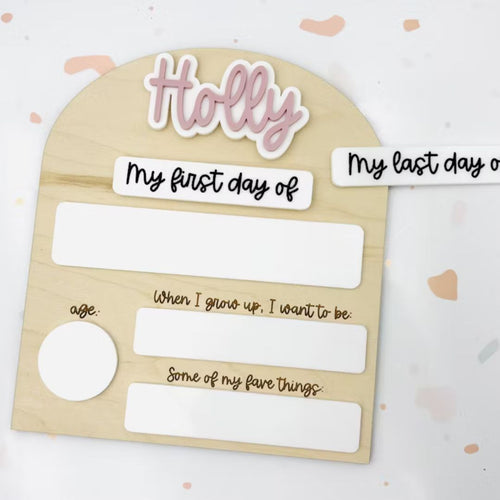 First Day and Last Day Custom Back to School Photo and Memory Board