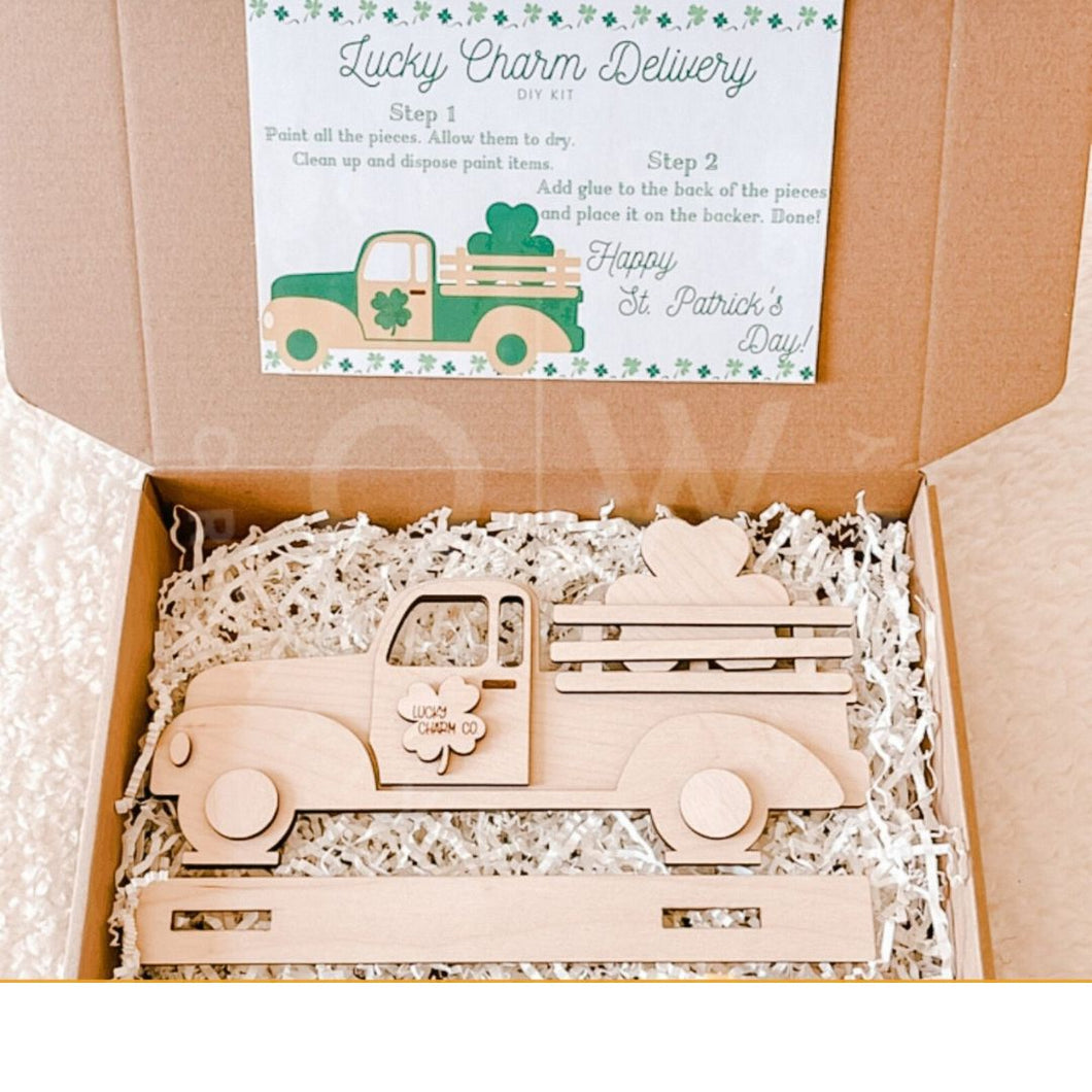 St. Patrick’s Day Wooden Truck DIY Painting Kit – Made with Love by a Homeschool Mama 🍀🎨.