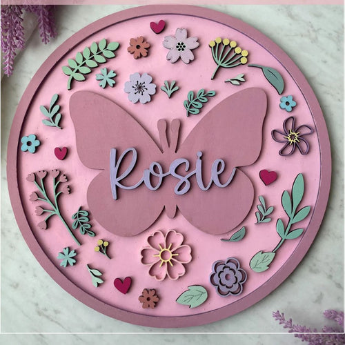 Custom DIY Kids Painting Kit – Personalized Birch Wood Decor for Girls' Rooms.
