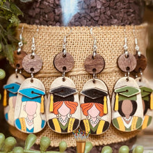 Custom Graduation 2025 Hand Painted Wood Dangle Earrings