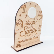 Custom Christmas Countdown Sign – Baltic Birch “Sleeps Until Santa Visits” Dry Erase Holiday Decor – OBX Handmade
