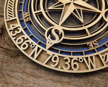 Personalized Family Compass Sign | Layered Compass Wall Art | Custom Family Name Home Decor Gift