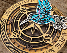 Personalized Family Compass Sign | Layered Compass Wall Art | Custom Family Name Home Decor Gift