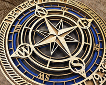 Personalized Family Compass Sign | Layered Compass Wall Art | Custom Family Name Home Decor Gift