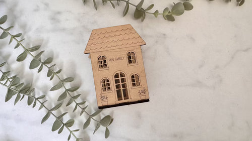 Custom Holiday House Stands | Baltic Birch Tea Light or Napkin Holder | OBX Made Personalized Christmas Village Décor