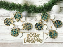 Hand Painted Merry Christmas Banner | Ornament & Light Garland Handmade in OBX