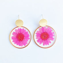 Pressed Flower Pink Dangle Earrings - OBX Prep