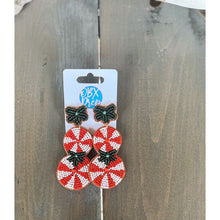 Christmas Beaded Peppermint Candy Dangle Earrings - OBX Prep