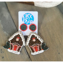 Glam Gingerbread House Beaded Dangle Earrings - OBX Prep