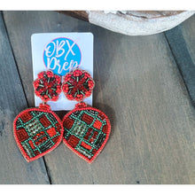 Christmas Ornament Seed Beaded Earrings - OBX Prep