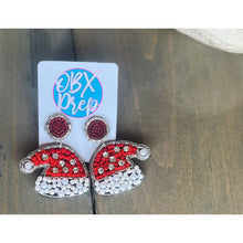 Beaded Christmas Santa Hat Dangle Earrings - OBX Prep