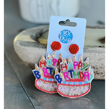 Birthday Cake Seed Beaded Drop Earrings - OBX Prep