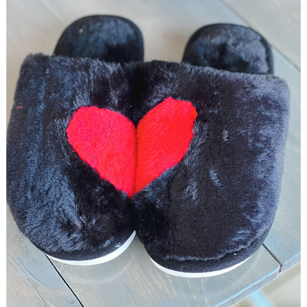 Fuzzy Heart to Heart Slippers - OBX Prep