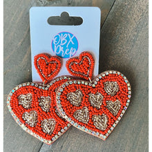 Heart Shape Seed Bead Drop Earrings Valentine's Day - OBX Prep