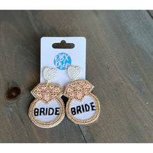 Bride Ring Handmade Seed Beaded Drop Earrings - OBX Prep