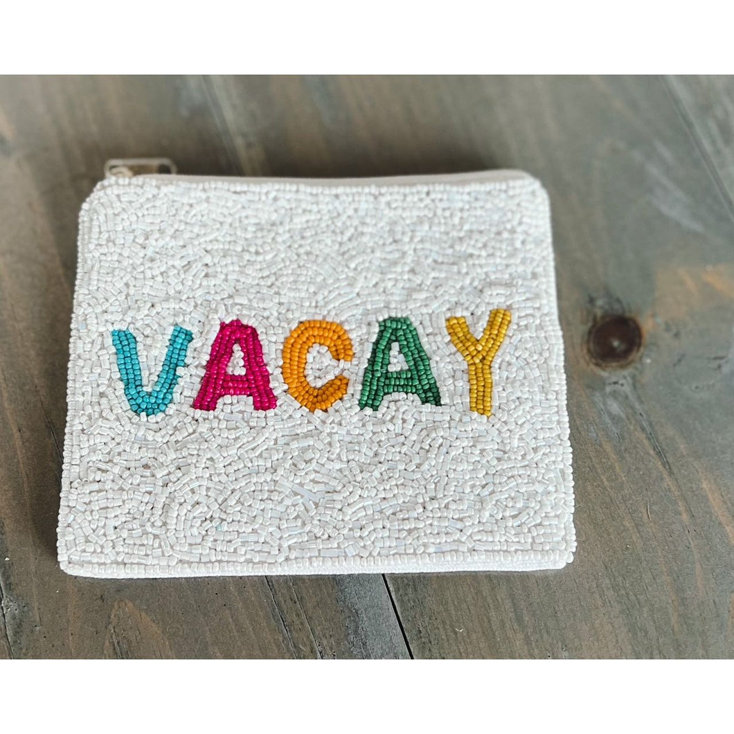 Bright Vacay Seed Beaded Coin Purse - OBX Prep