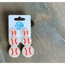 Baseball Triple Seed Beaded Drop Earrings - OBX Prep