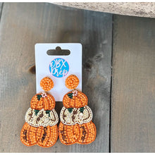 Triple Pumpkin Seed Bead Drop Earrings - OBX Prep