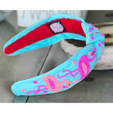 Flamingo Seed Beaded Top Knot Headband - OBX Prep